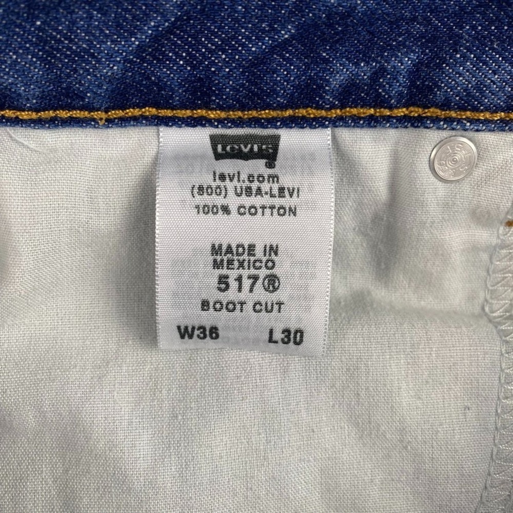 Vintage Levis 517 Jeans Mens 36x30 Blue Y2K Boot Cut Western Cowboy Dark Denim - Picture 8 of 14